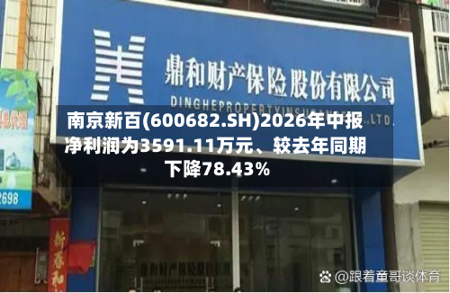 南京新百(600682.SH)2026年中报净利润为3591.11万元、较去年同期下降78.43%-第2张图片
