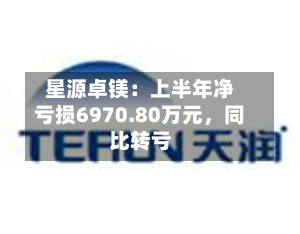 星源卓镁：上半年净亏损6970.80万元	，同比转亏-第3张图片