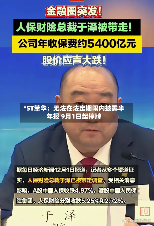 *ST萃华：无法在法定期限内披露半年报 9月1日起停牌