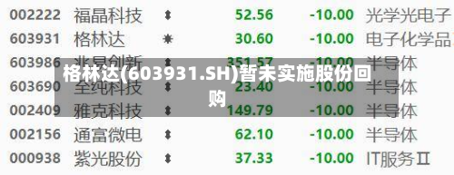 格林达(603931.SH)暂未实施股份回购-第2张图片
