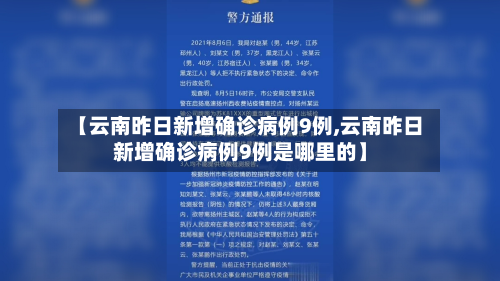 【云南昨日新增确诊病例9例,云南昨日新增确诊病例9例是哪里的】-第3张图片
