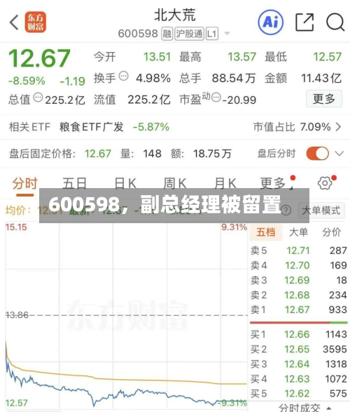 600598	，副总经理被留置-第1张图片