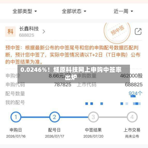 0.0246%！燧原科技网上申购中签率出炉-第2张图片