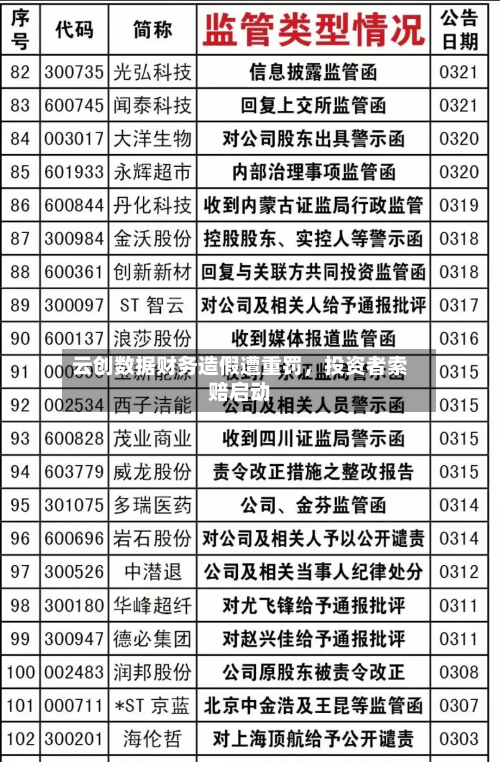 云创数据财务造假遭重罚	，投资者索赔启动-第3张图片