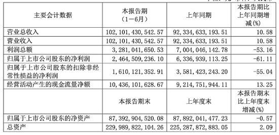 长城汽车上半年营收1021亿元增一成，净利跌61%至24.6亿元